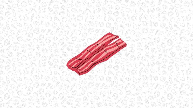 an illustration of seitan formed into bacon-like strips